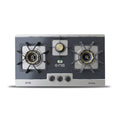 NasGas DG-346 BK Built-in Hob – 3 Burner Black & Steel Design with 5.5Kw Burners