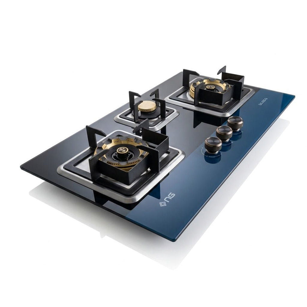 NasGas DG-225 G Built-in Hob – 3 Burner Tempered Glass Gas Stove with 5.5Kw Burners