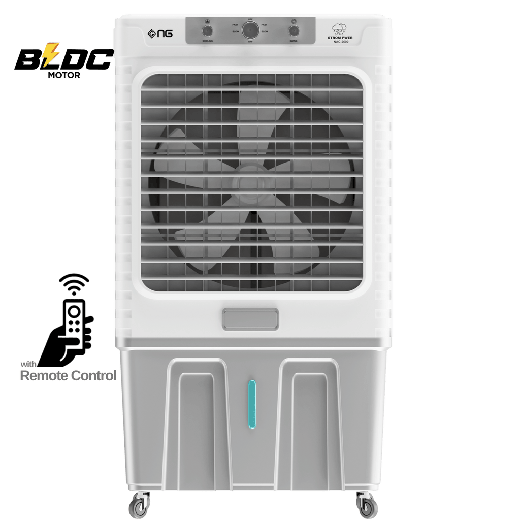 NasGas Eco-BLDC NAC-2600 | 120L Jumbo Water Tank | BLDC Air Cooler | 99.9% Copper Motor | 4-Bottle Ice Box | Energy Efficient