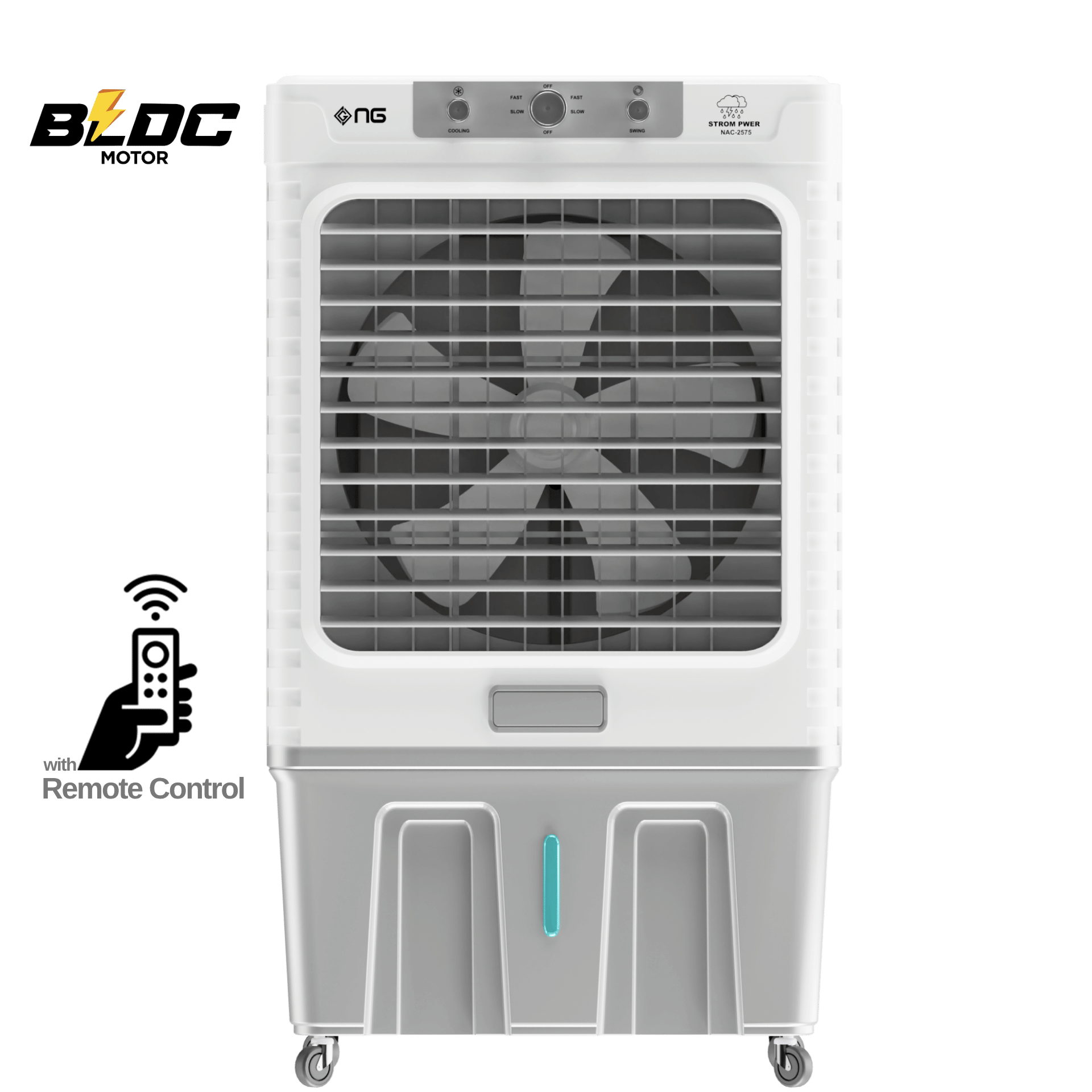 NasGas Eco-BLDC NAC-2575 | 100L Jumbo Water Tank | BLDC Air Cooler | 99.9% Copper Motor | 4-Bottle Ice Box | Energy Efficient