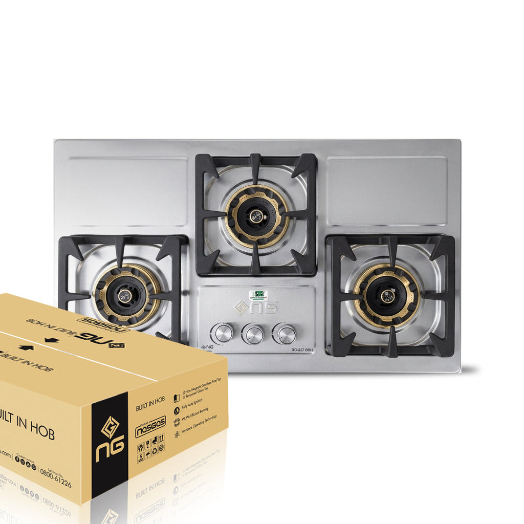 Nasgas Build In Hob DG-227 SDN – 3 Burner Stainless Steel Hob