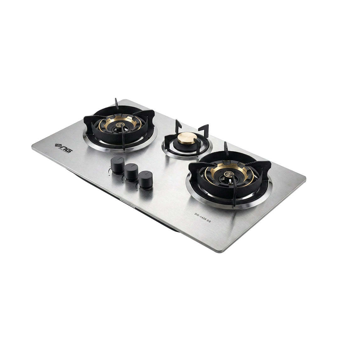 Nasgas Build In Hob DG-1428 SS – 3 Burner Stainless Steel Hob