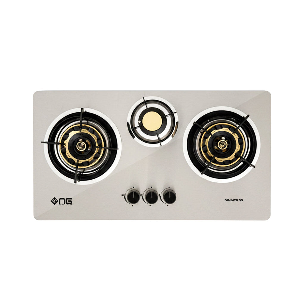 Nasgas Build In Hob DG-1428 SS – 3 Burner Stainless Steel Hob