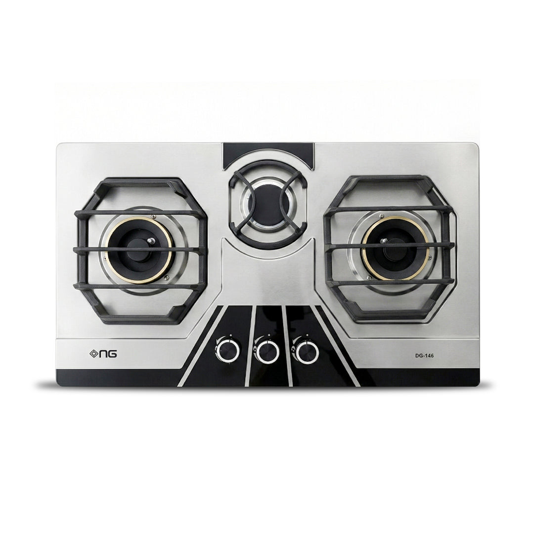 NasGas Built-In Hob DG-146 – Premium 3 Burner Stainless Steel Hob