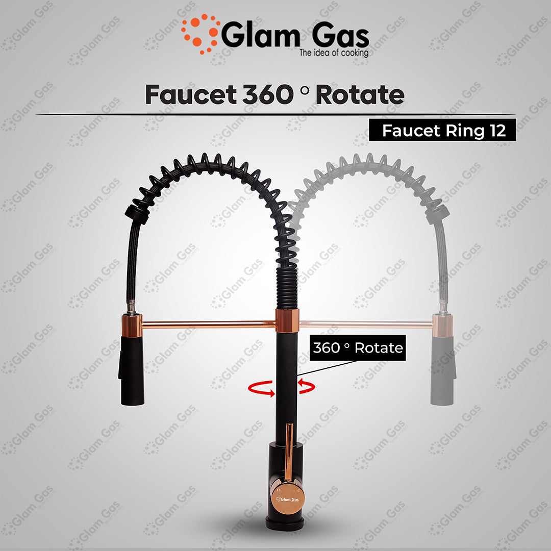 Glam Gas Ring-12 Kitchen Sink Mixer – Pull-Out Faucet with Swivel Spout