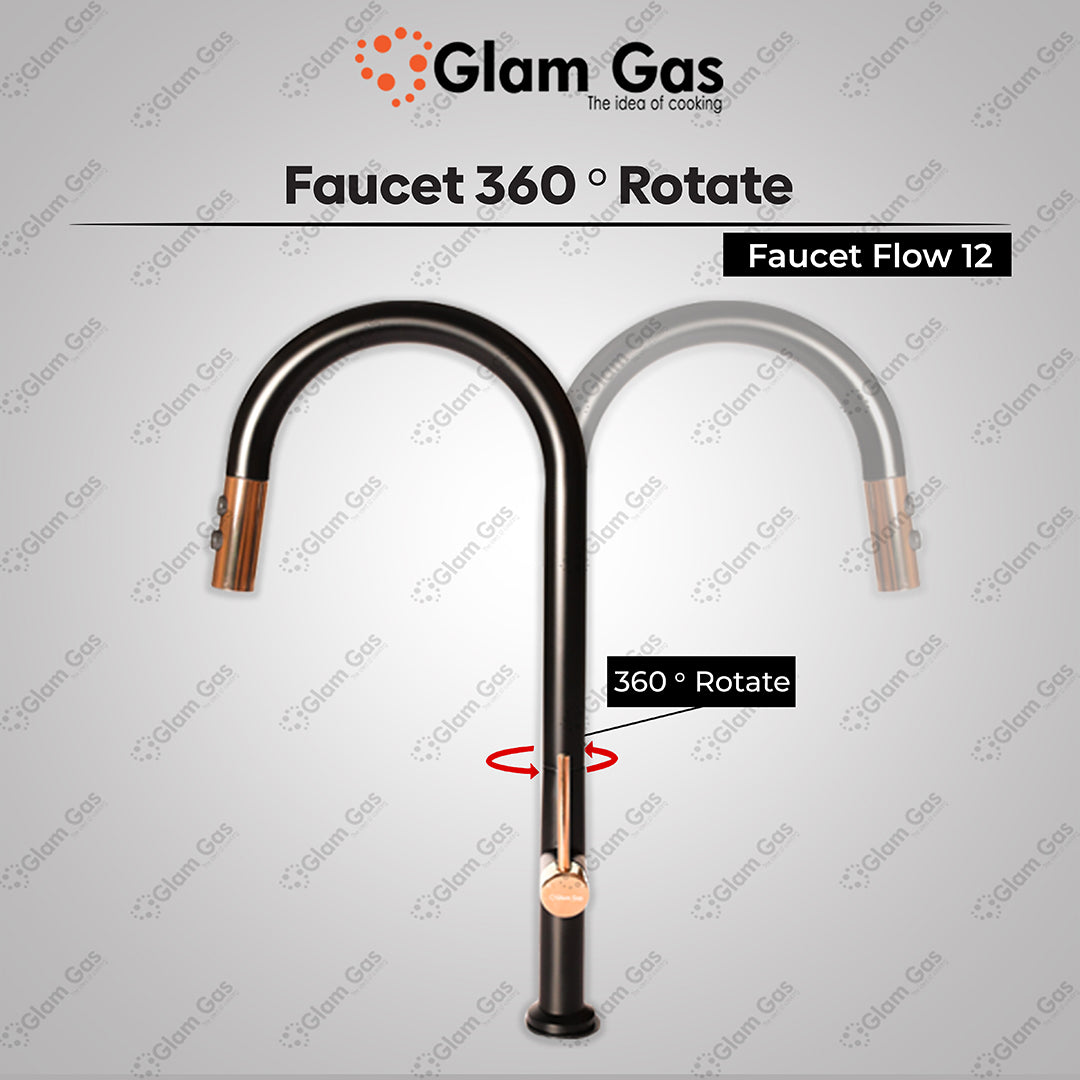 Glam Gas Flow-12 Kitchen Sink Mixer – Pull-Out Stainless Steel Faucet