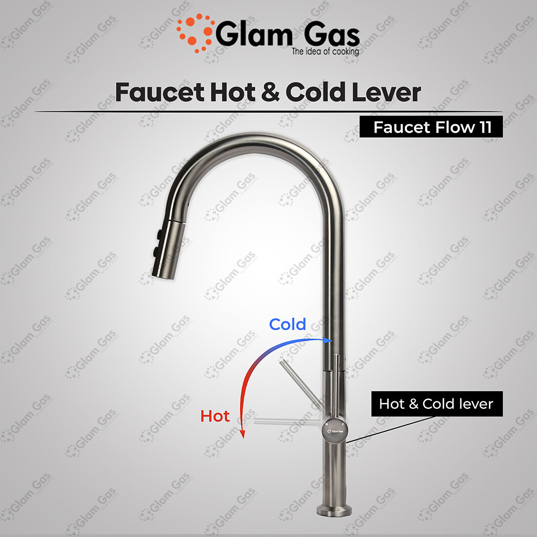 Glam Gas Flow-11 Kitchen Sink Mixer – Pull-Out Stainless Steel Faucet
