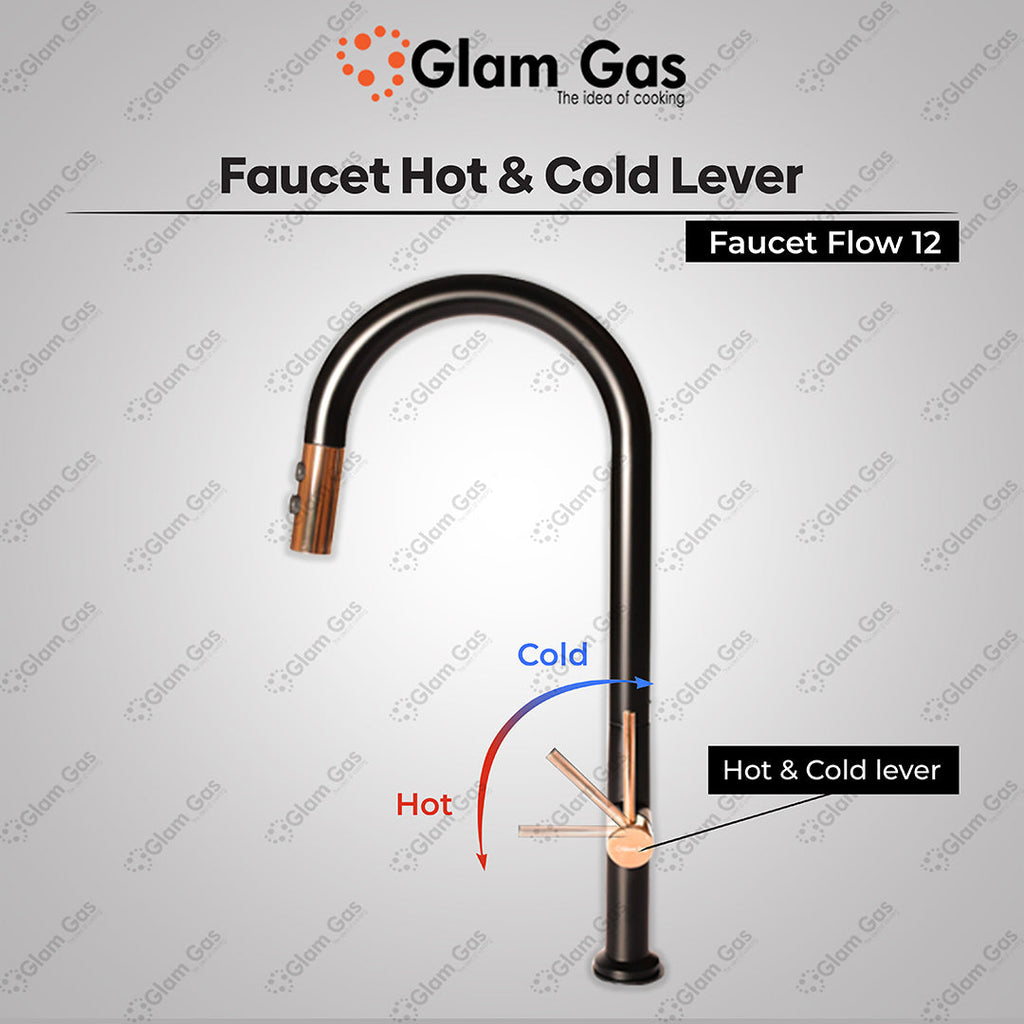 Glam Gas Flow-12 Kitchen Sink Mixer – Pull-Out Stainless Steel Faucet