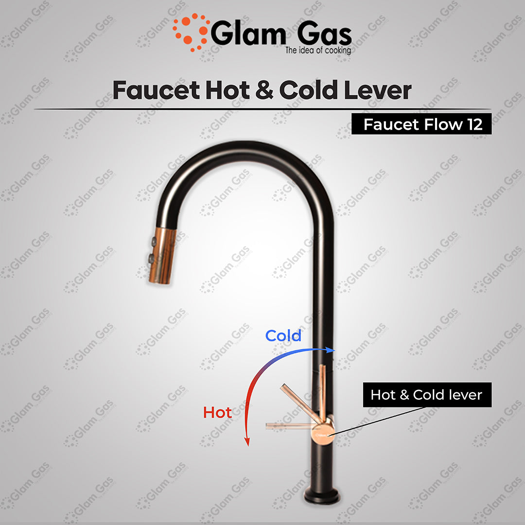 Glam Gas Flow-12 Kitchen Sink Mixer – Pull-Out Stainless Steel Faucet