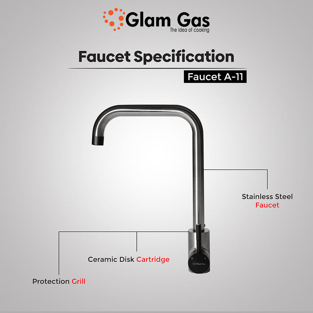 Glam Gas A-11 Kitchen Sink Faucet – Stainless Steel Single Lever