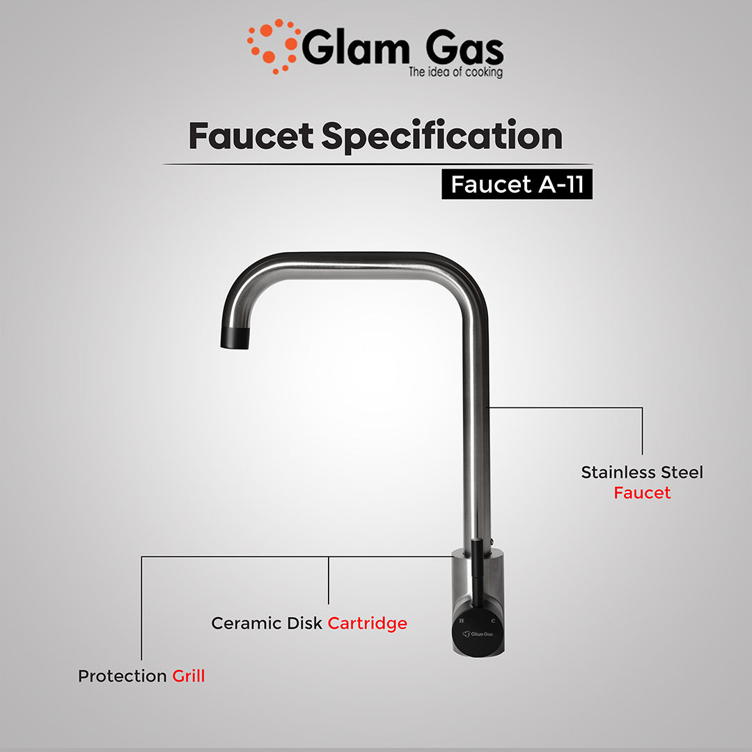 Glam Gas A-11 Kitchen Sink Faucet – Stainless Steel Single Lever