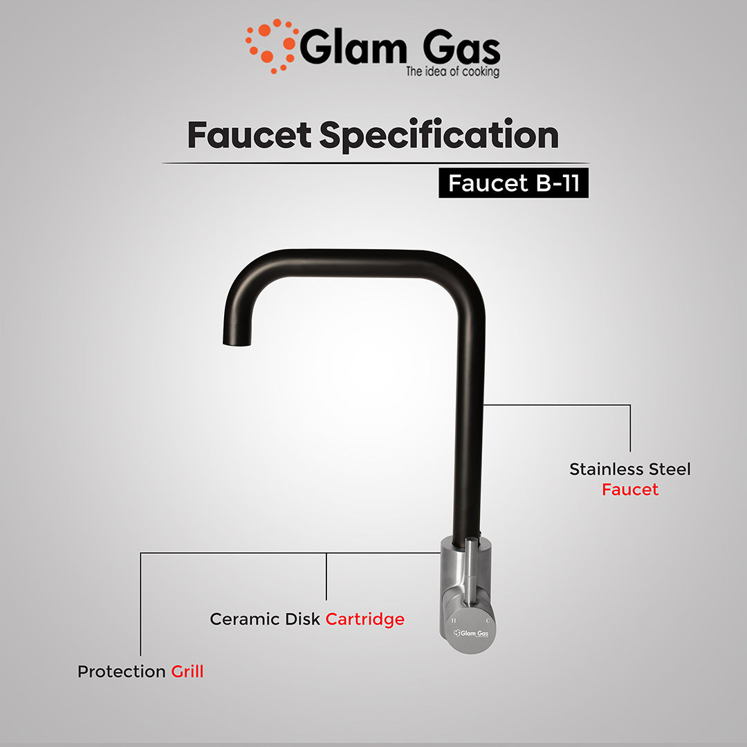 Glam Gas B-11 Kitchen Sink Faucet – Stainless Steel Single Lever