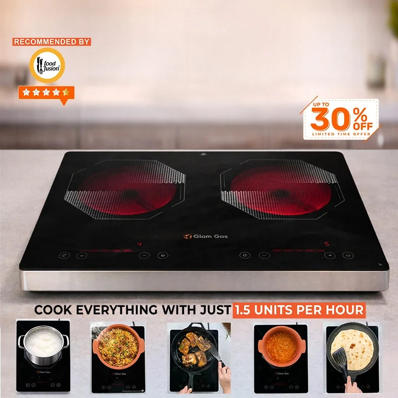 Glam Gas Hot Glow-920 Infrared Ceramic Cooker – Double Burner Electric Stove