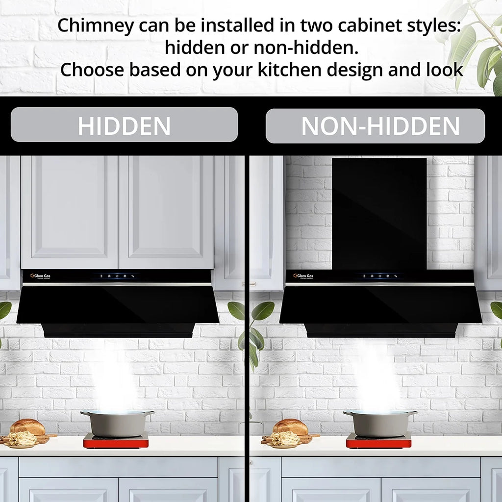 Glam Gas Strom Slim Range Hood – Hidden or Exposed Fit, 75cm & 90cm