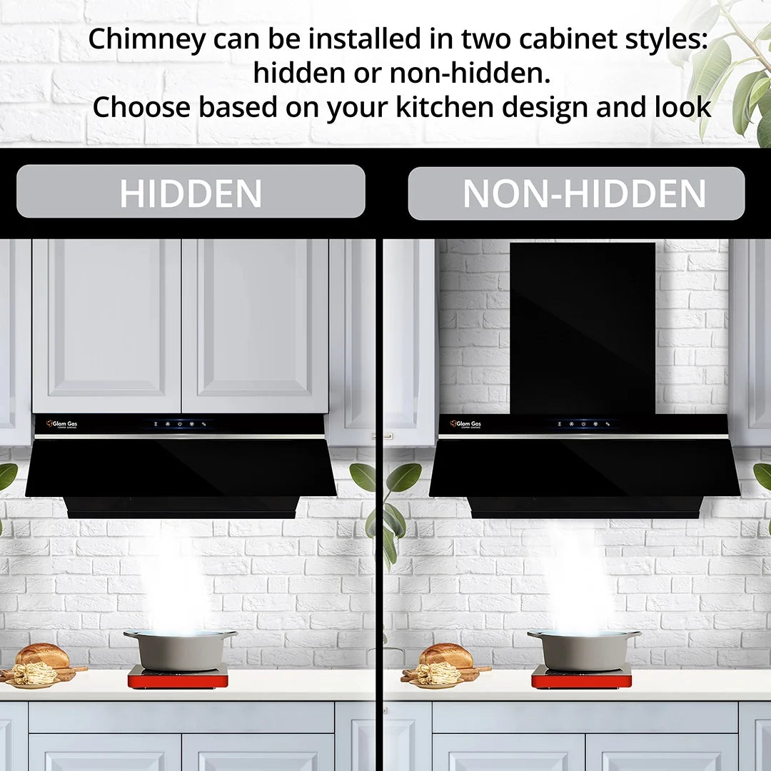 Glam Gas Strom Slim Range Hood – Hidden or Exposed Fit, 75cm & 90cm