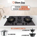 Glam Gas B435 Ford 4 Burner Built-in Hob – Tempered Glass with Auto Ignition