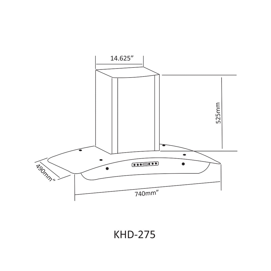 NasGas 75cm Smart Powerfull Glass Kitchen Hood (KHD-275)