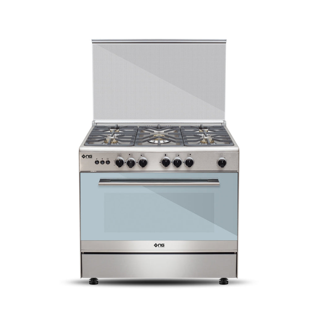NasGas Cooking Range NG-786 Single Door – 5 Burner, Stainless Steel Body