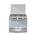NasGas Cooking Range NG-786 Single Door – 5 Burner, Stainless Steel Body