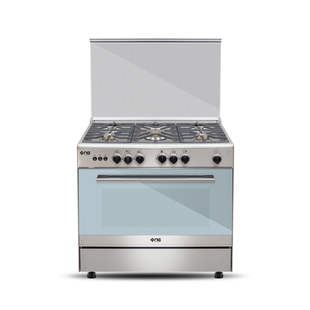 NasGas Cooking Range NG-786 Single Door – 5 Burner, Stainless Steel Body