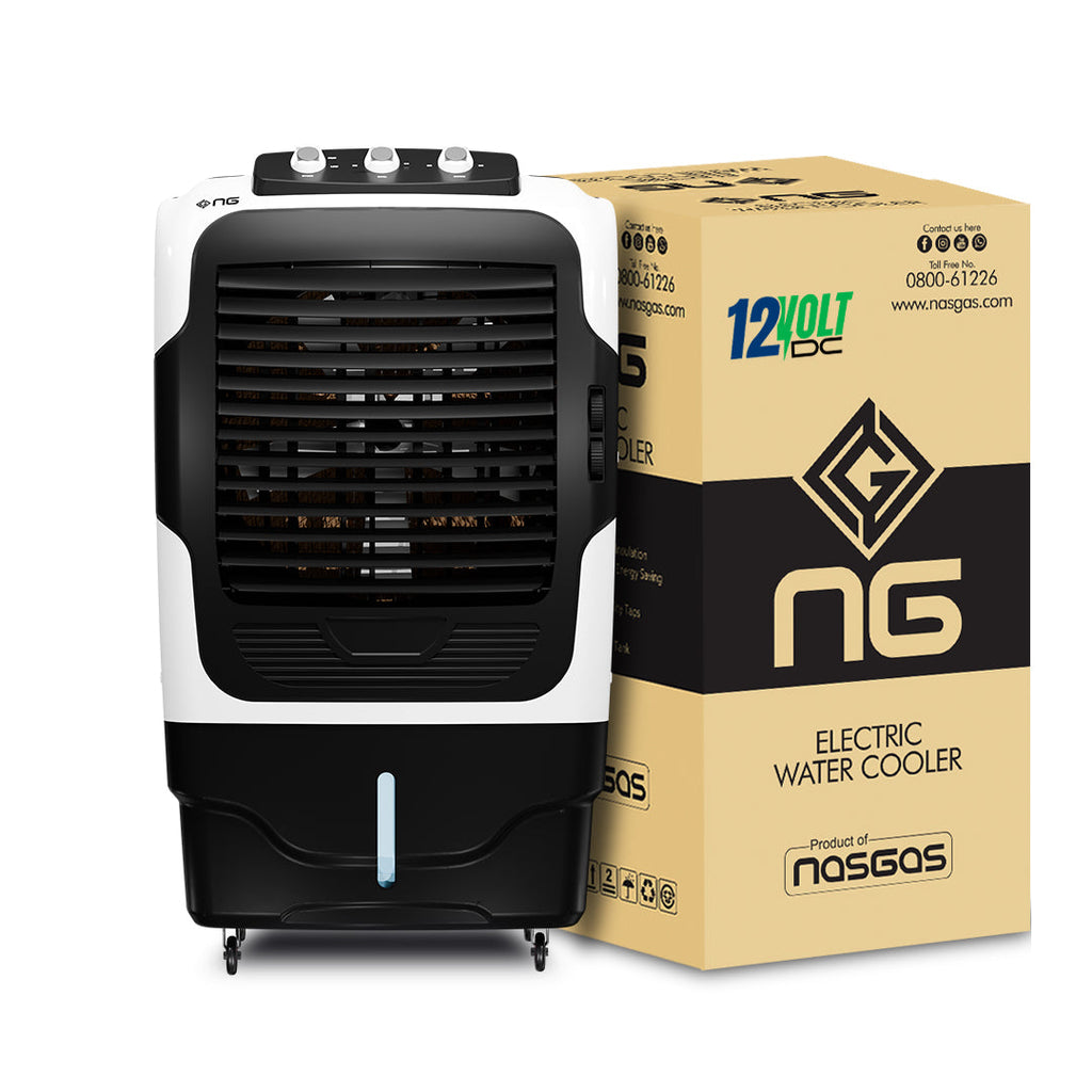 NasGas DC-Turbo NAC-9400 | 12 Volt DC Solar Air Cooler | 60L Jumbo Tank | Heavy Duty 100W Motor | Works on Battery/Solar