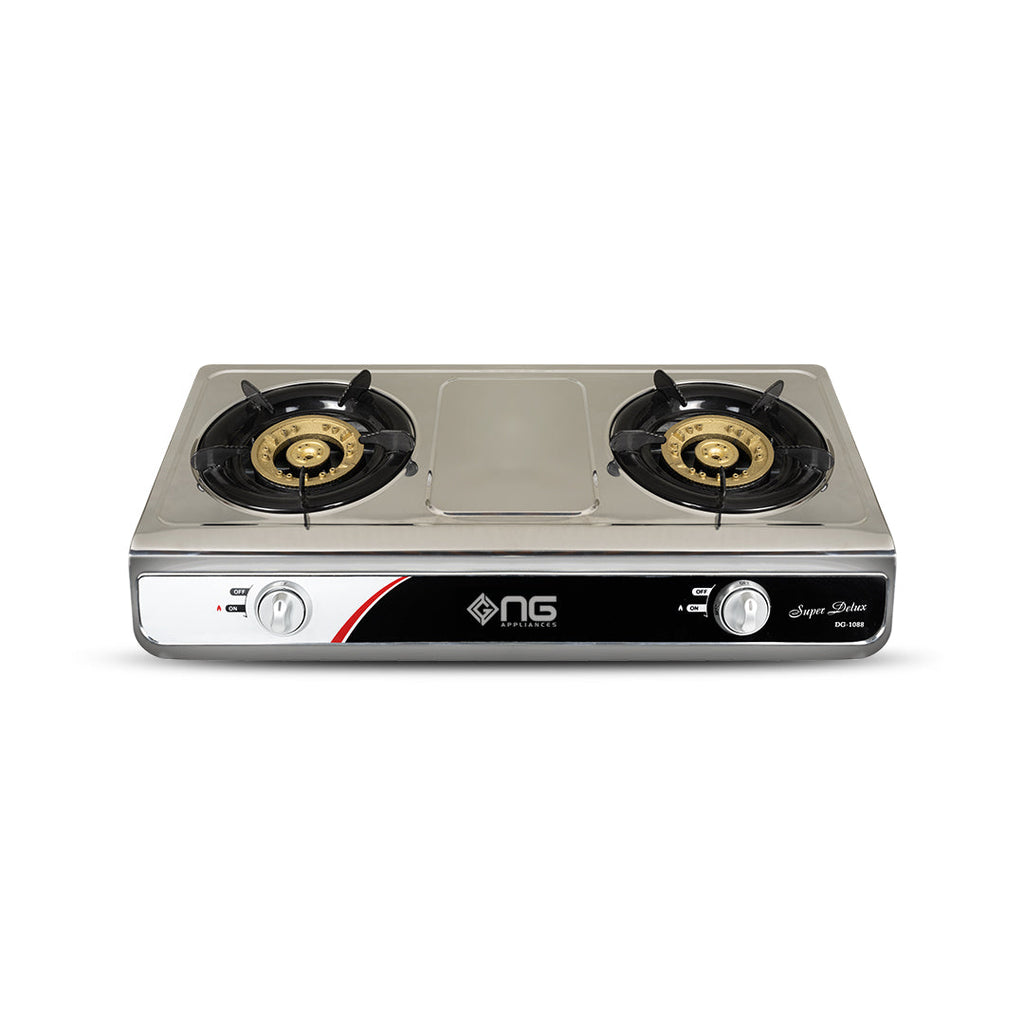 NasGas DG-1088 Auto Ignition Steel Gas Stove - Double Nozzle Premium Burner