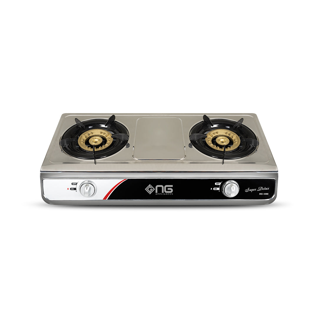 NasGas DG-1088 Auto Ignition Steel Gas Stove - Double Nozzle Premium Burner