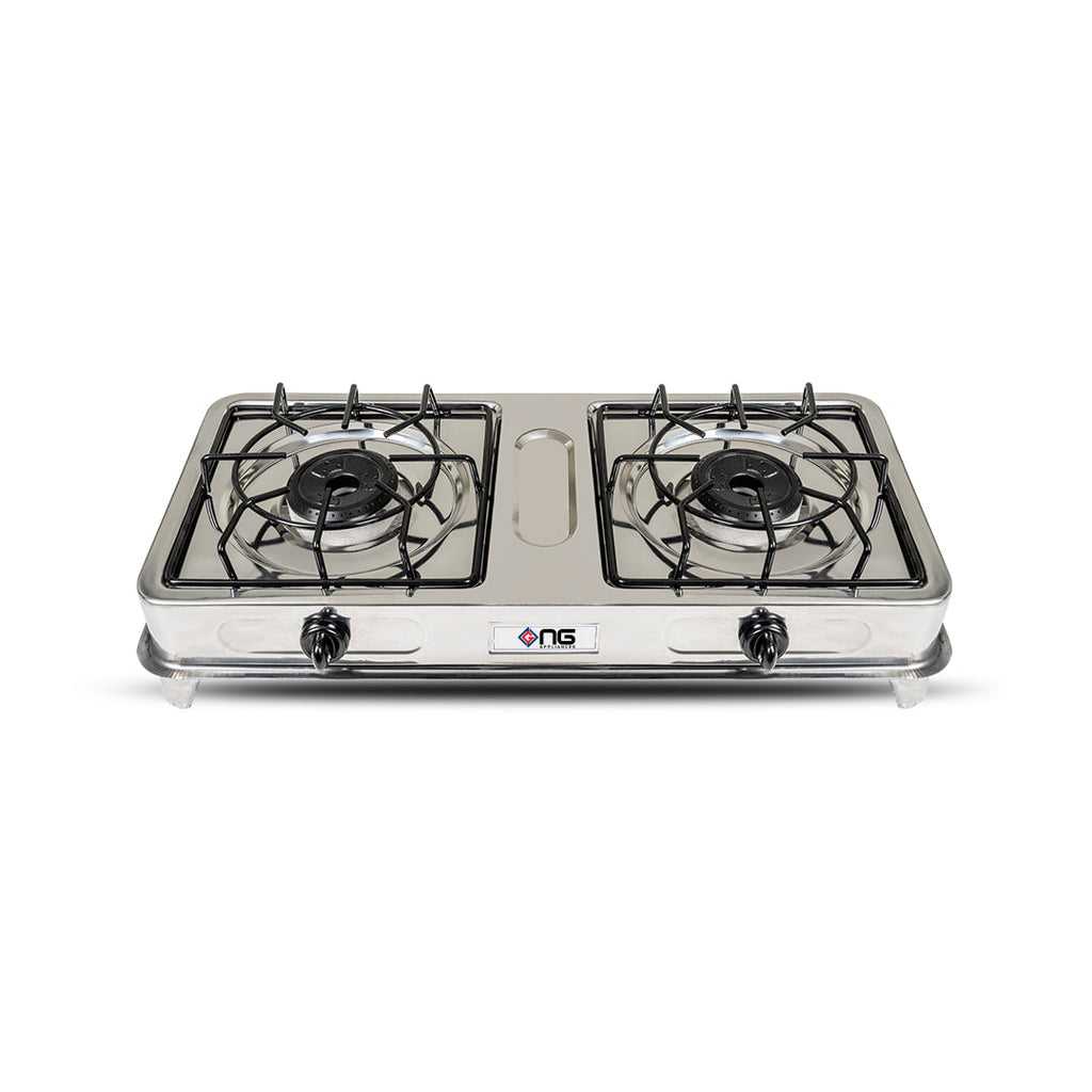 NasGas DG-112 S Double Nozzle Steel Gas Stove (Rust-Proof Body)