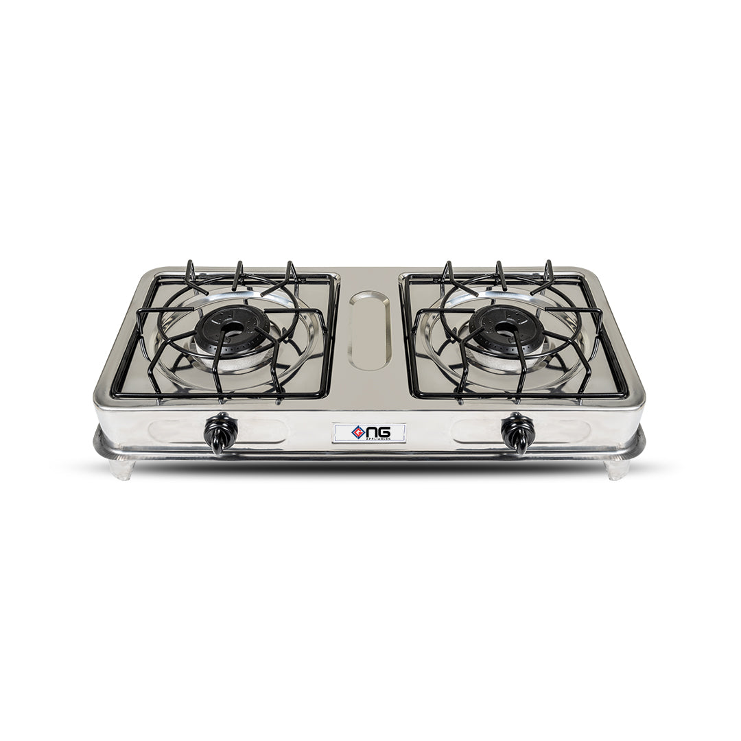 NasGas DG-112 S Double Nozzle Steel Gas Stove (Rust-Proof Body)