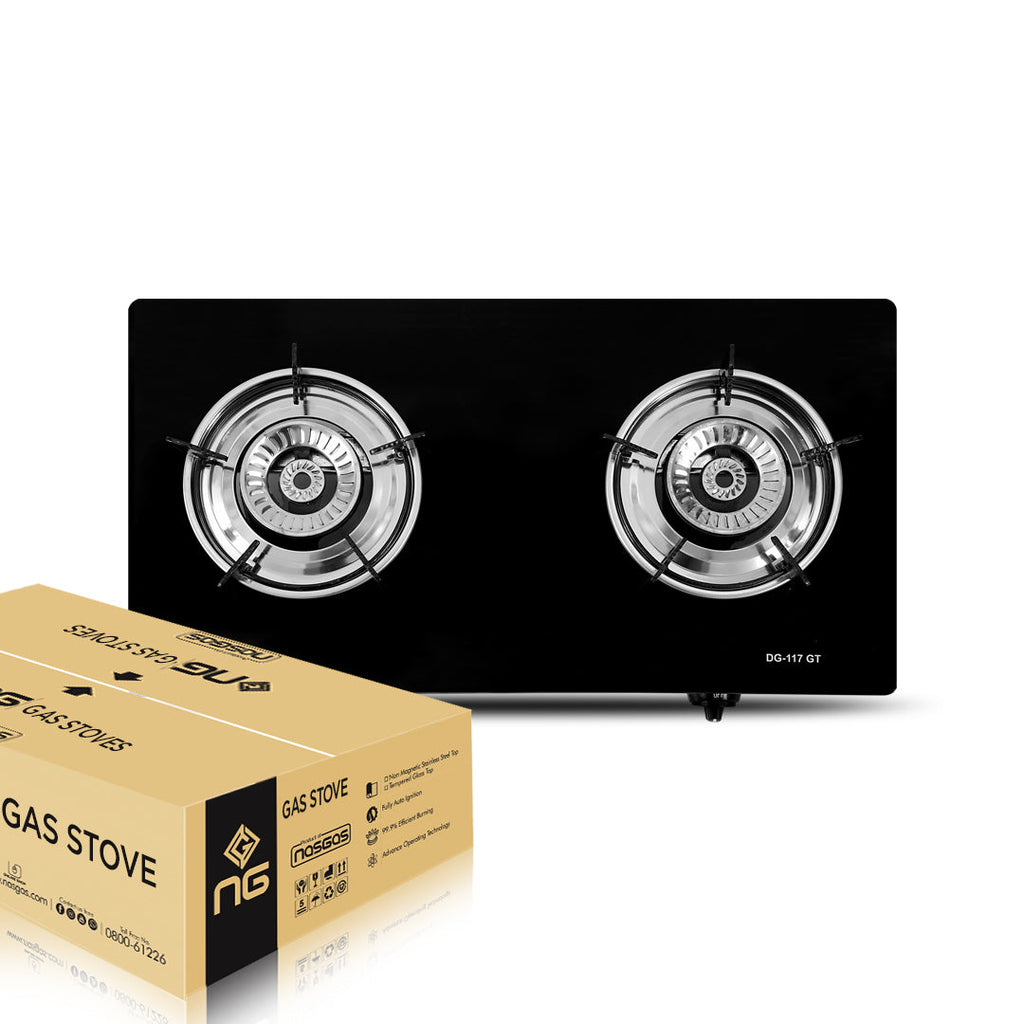 NasGas DG-117 GT 2-Burner Auto Ignition Tempered Glass Gas Stove