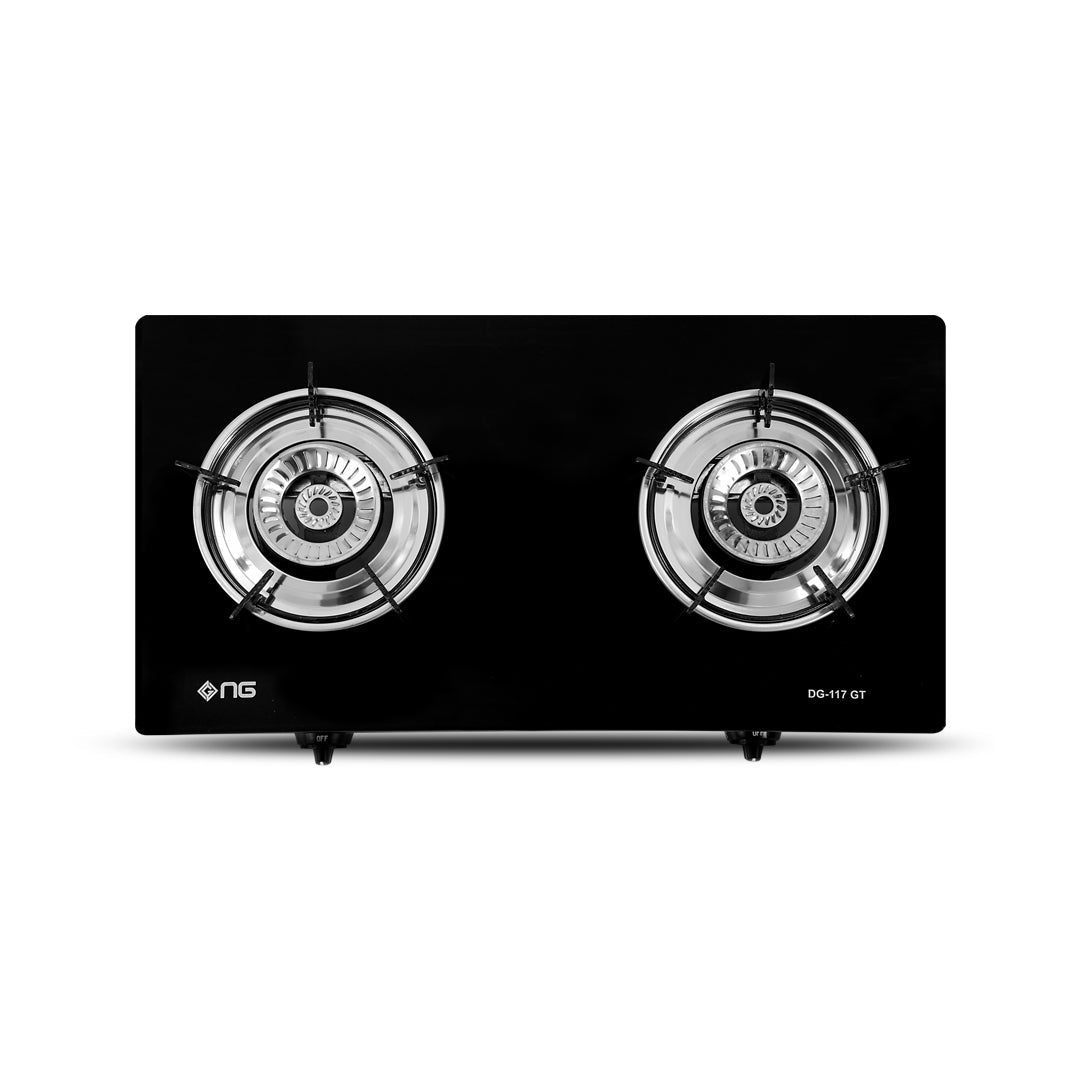 NasGas DG-117 GT 2-Burner Auto Ignition Tempered Glass Gas Stove