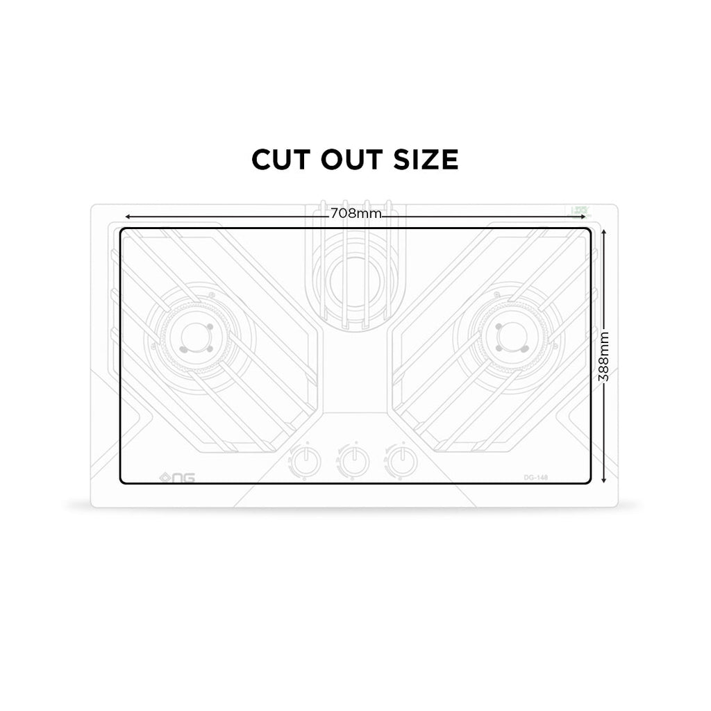 NasGas DG-148 Built-in Hob – 3 Burner Stainless Steel Gas Stove with Auto Ignition