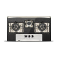 NasGas DG-222 BK Built-in Hob – 3 Burner Black & Silver Gas Stove with Laser Cut Supports