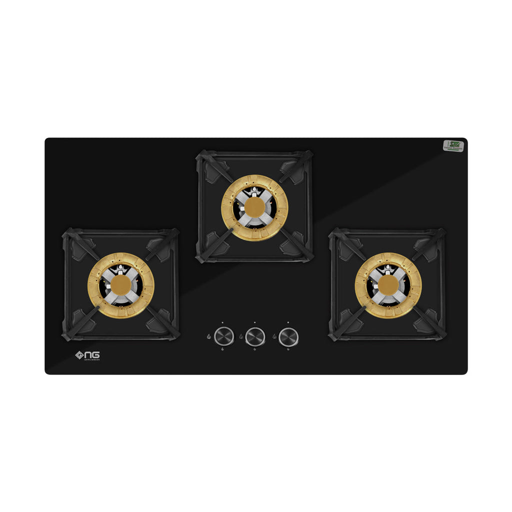 NasGas DG-227 G Built-in Hob – 3 Large 5Kw Burners with Tempered Glass Top