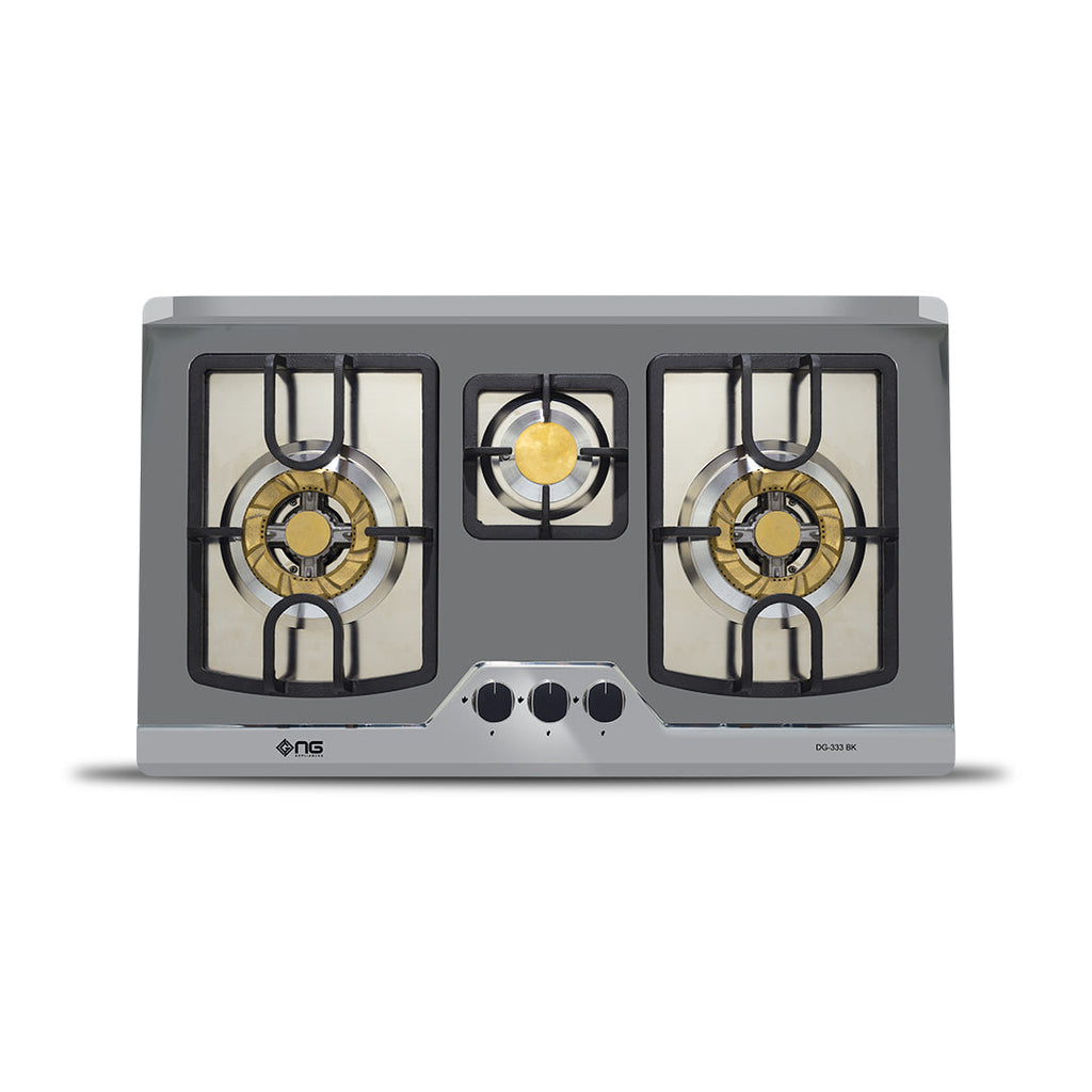 NasGas DG-333 BK Built-in Hob – 3 Burner Stainless Steel Gas Stove with 5.5Kw Burners