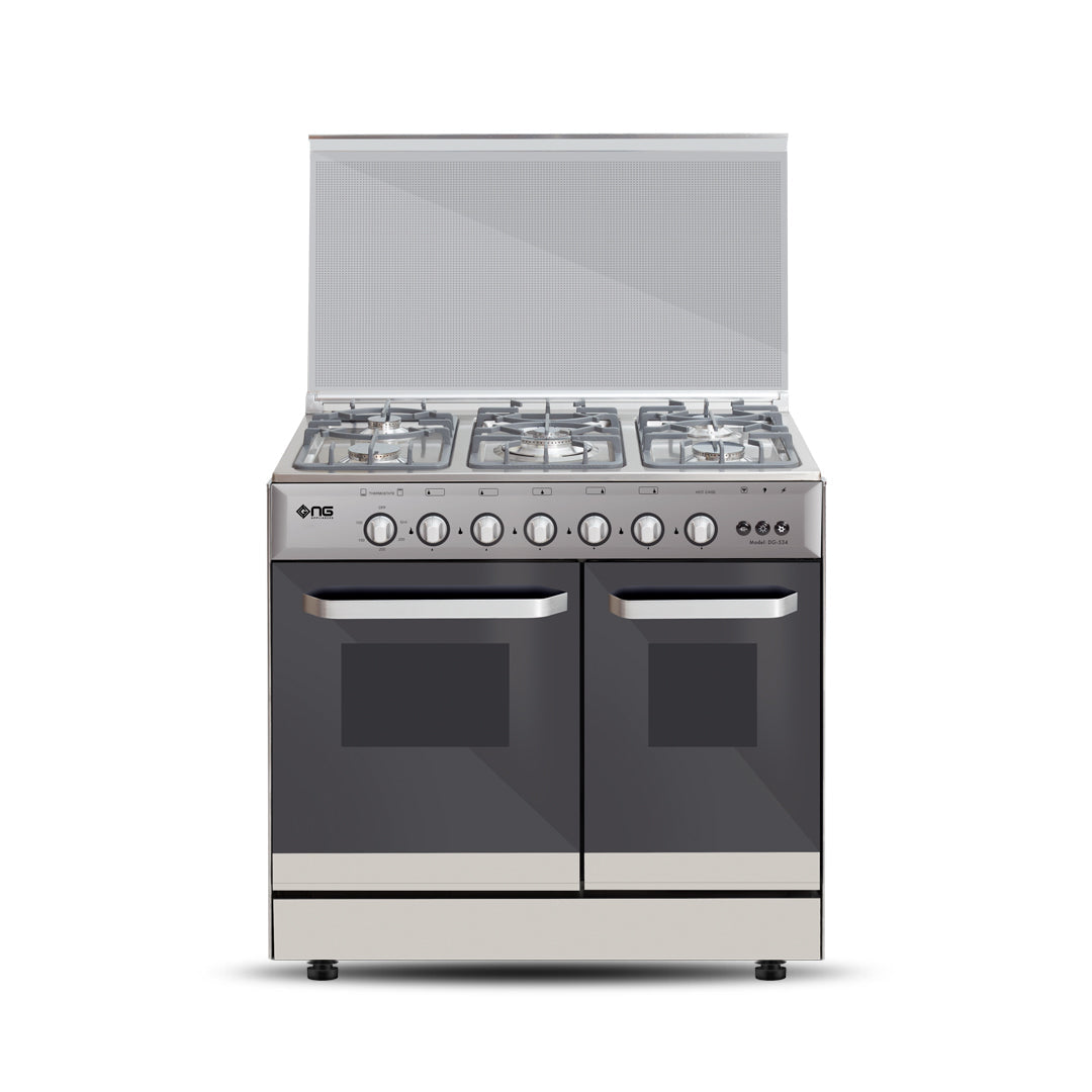 NasGas DG-534 Cooking Range - 5 Burner Double Door - Stainless Steel