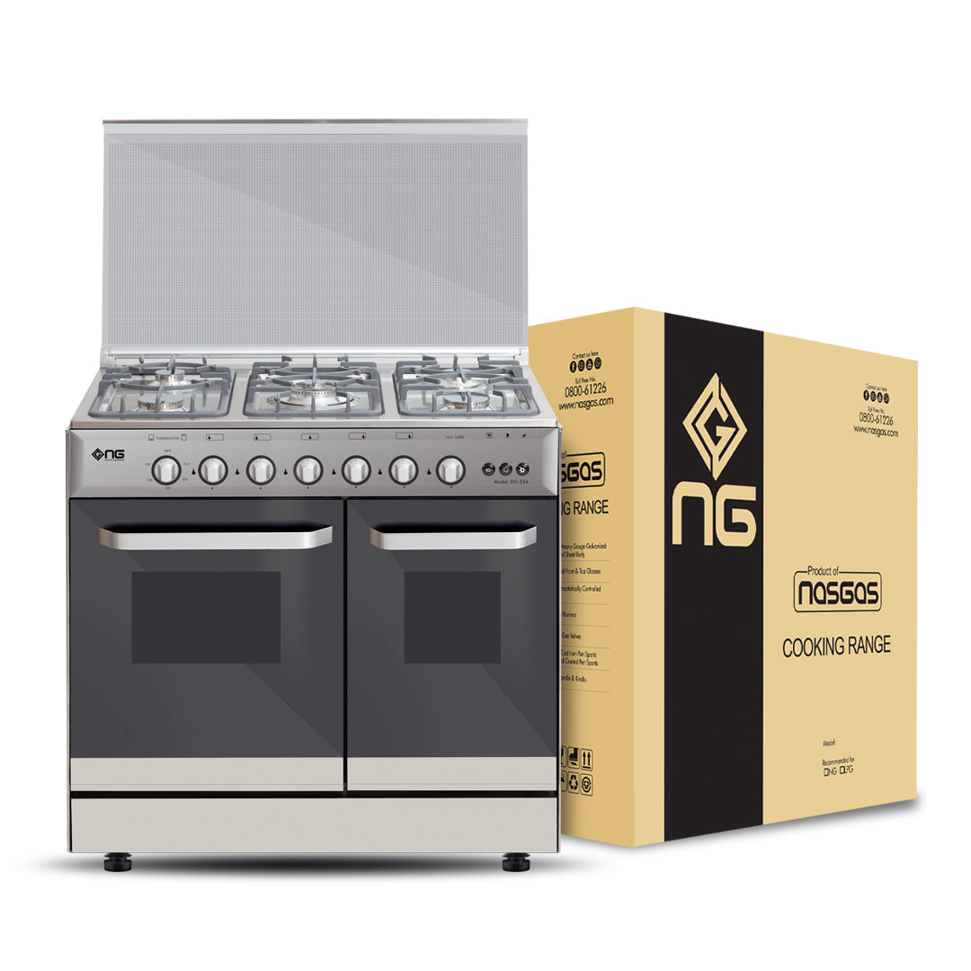 NasGas DG-534 Cooking Range - 5 Burner Double Door - Stainless Steel