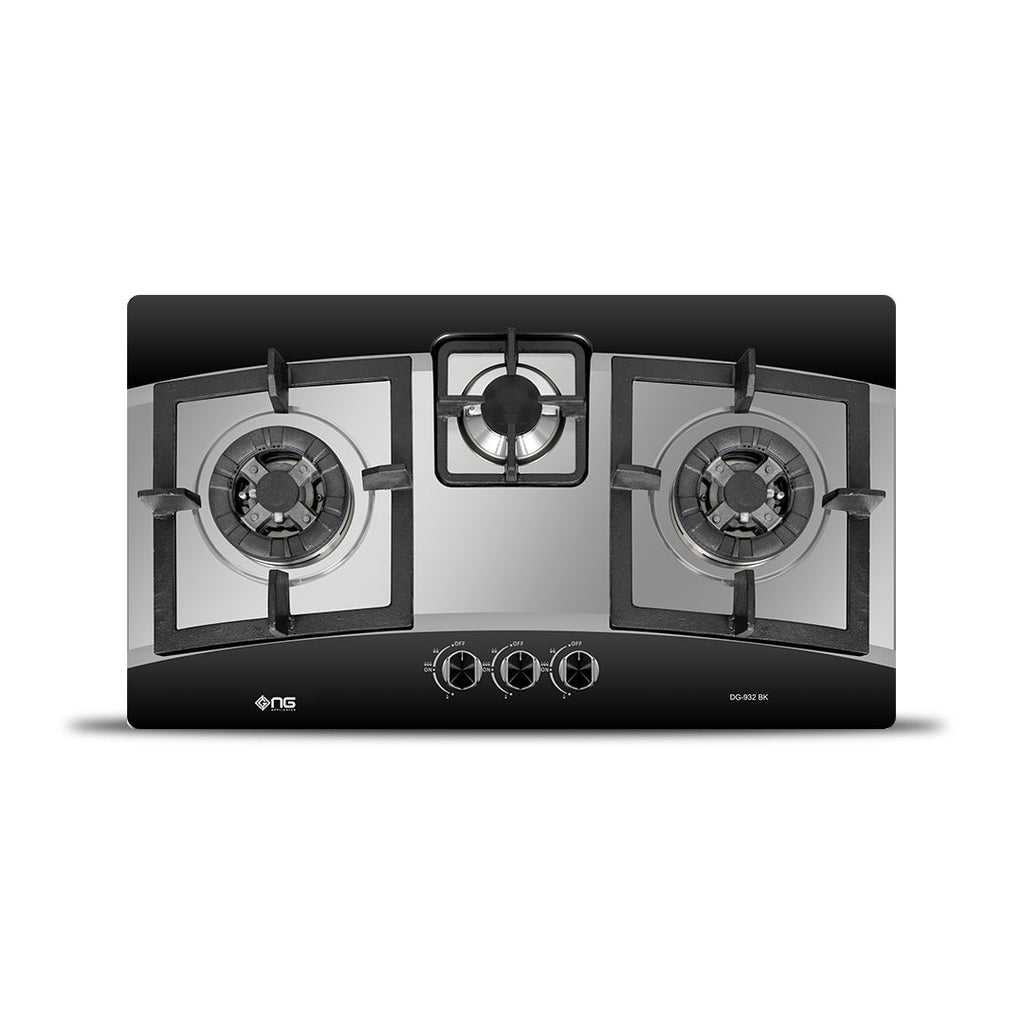 NasGas DG-932 BK Built-in Hob – 3 Burner Stainless Steel Top Gas Stove