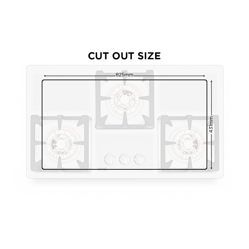 NasGas DG-227 S Built-in Hob – 3 Large 5Kw Burners Stainless Steel Gas Stove