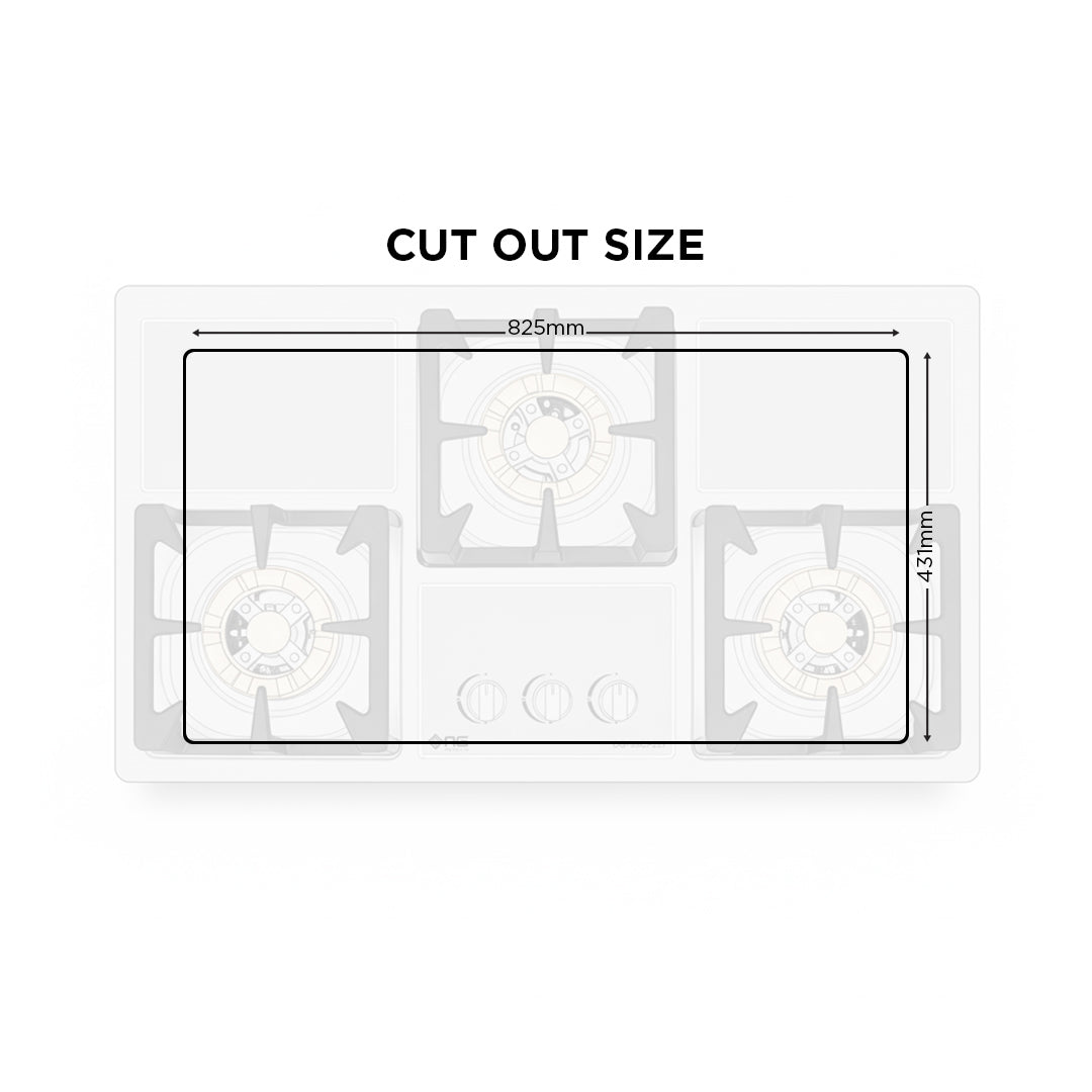 NasGas DG-227 S Built-in Hob – 3 Large 5Kw Burners Stainless Steel Gas Stove