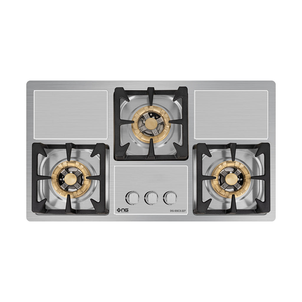 NasGas DG-227 S Built-in Hob – 3 Large 5Kw Burners Stainless Steel Gas Stove