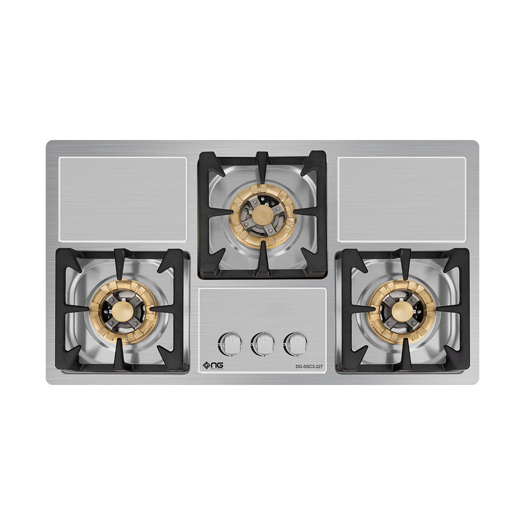 NasGas DG-227 S Built-in Hob – 3 Large 5Kw Burners Stainless Steel Gas Stove