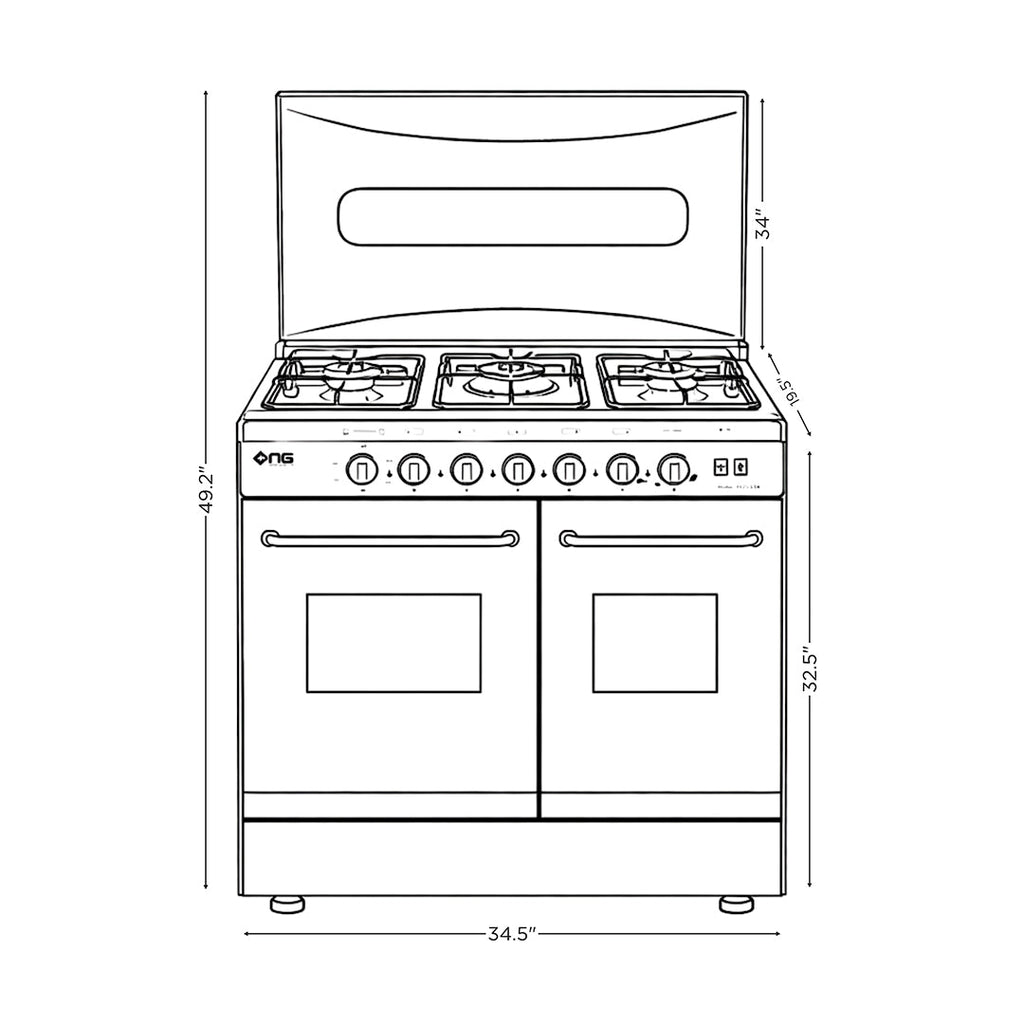 NasGas ECO-534 Cooking Range - 5 Burner Double Door