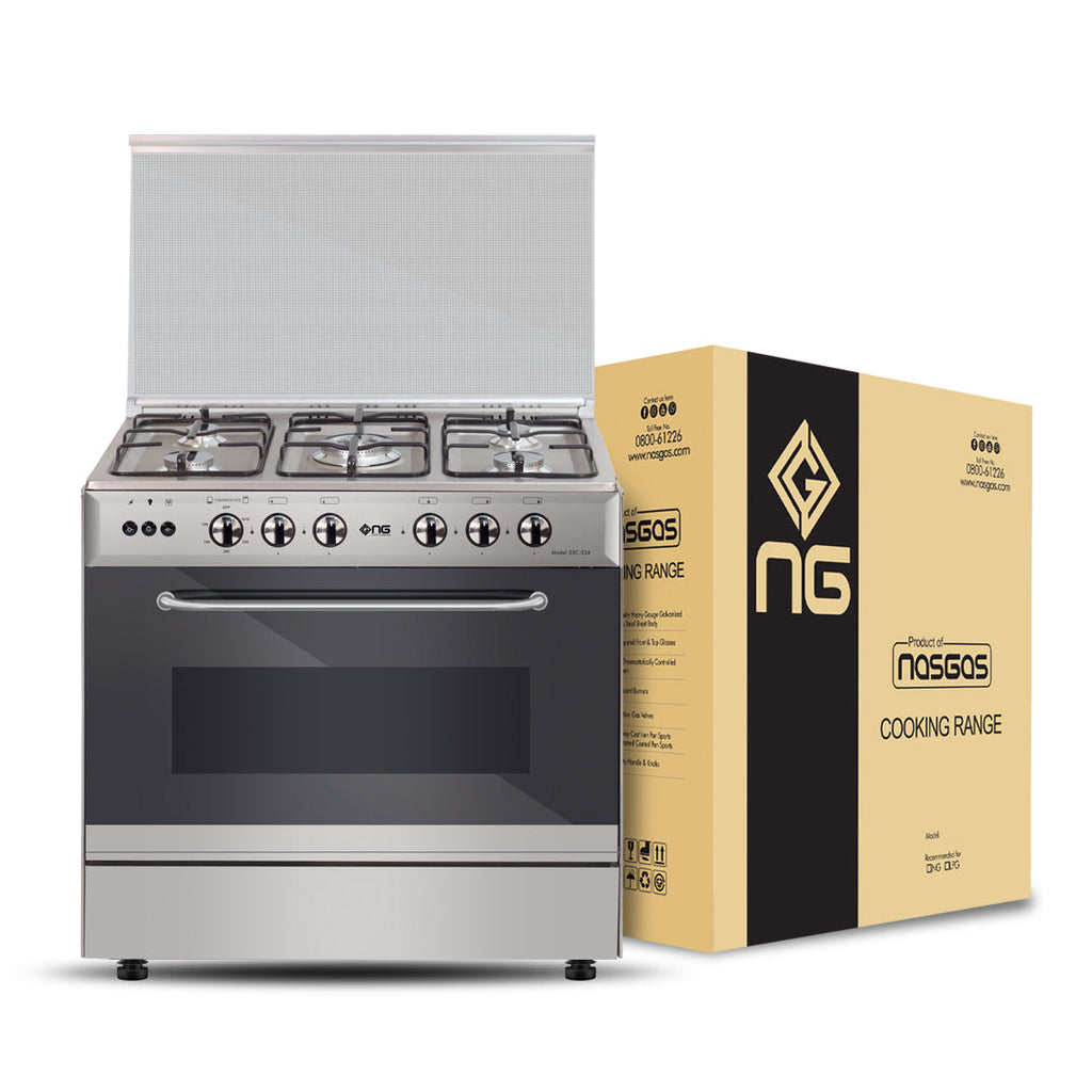NasGas EXC-534 Cooking Range - 5 Burner Single Door - Stainless Steel
