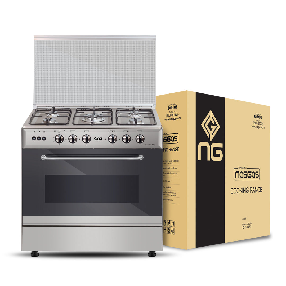 NasGas EXC-534 Cooking Range - 5 Burner Single Door - Stainless Steel