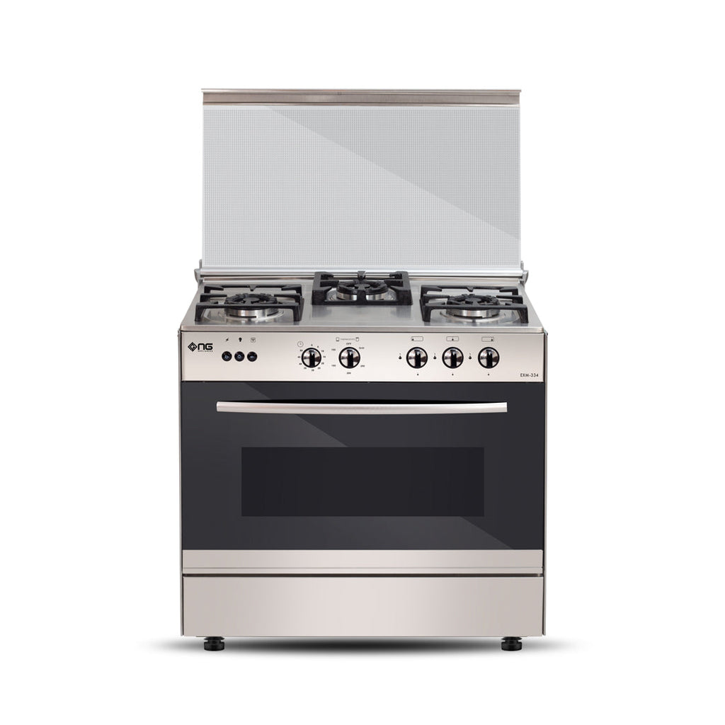 NasGas EXM-334 Cooking Range - 3 Burner Single Door - Stainless Steel
