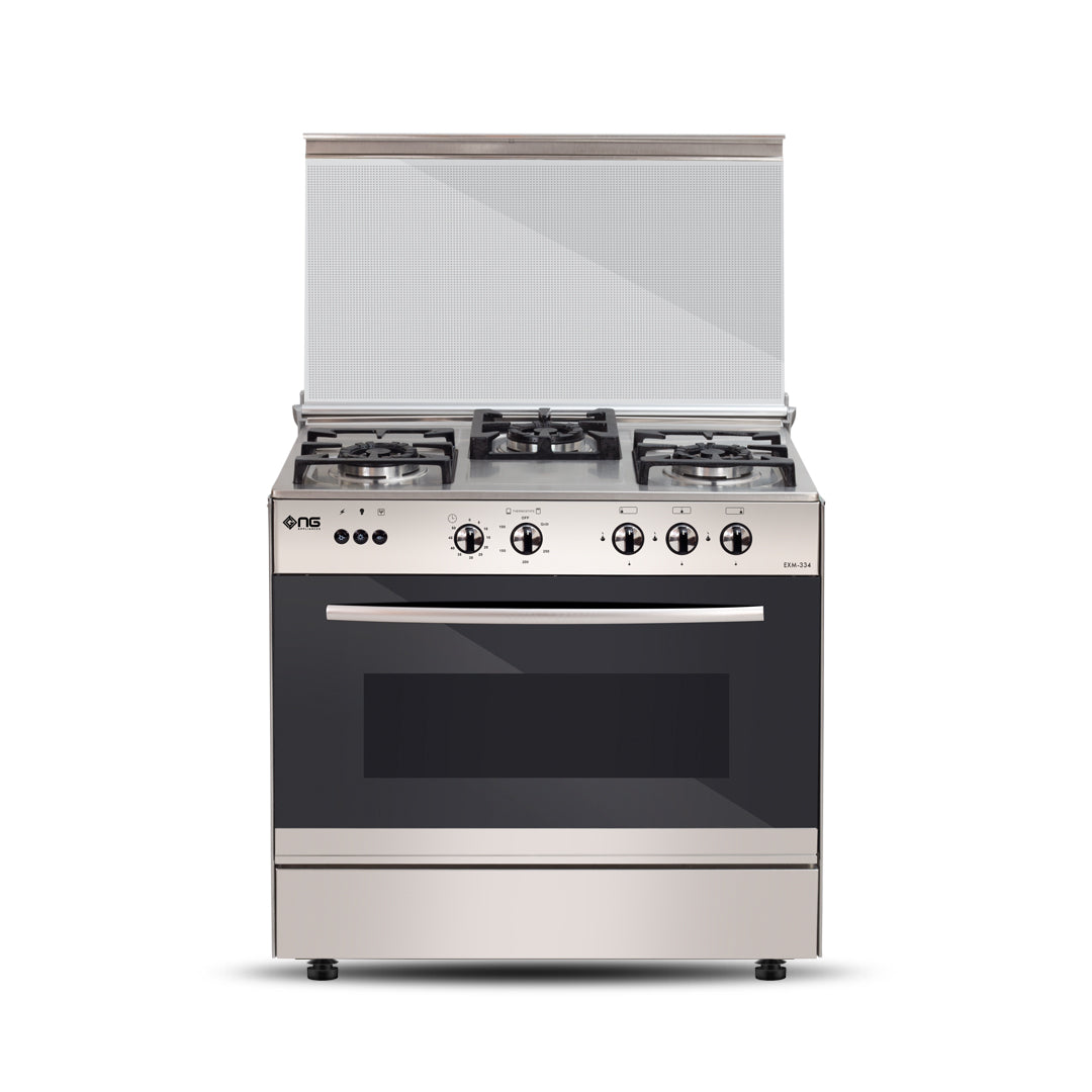 NasGas EXM-334 Cooking Range - 3 Burner Single Door - Stainless Steel