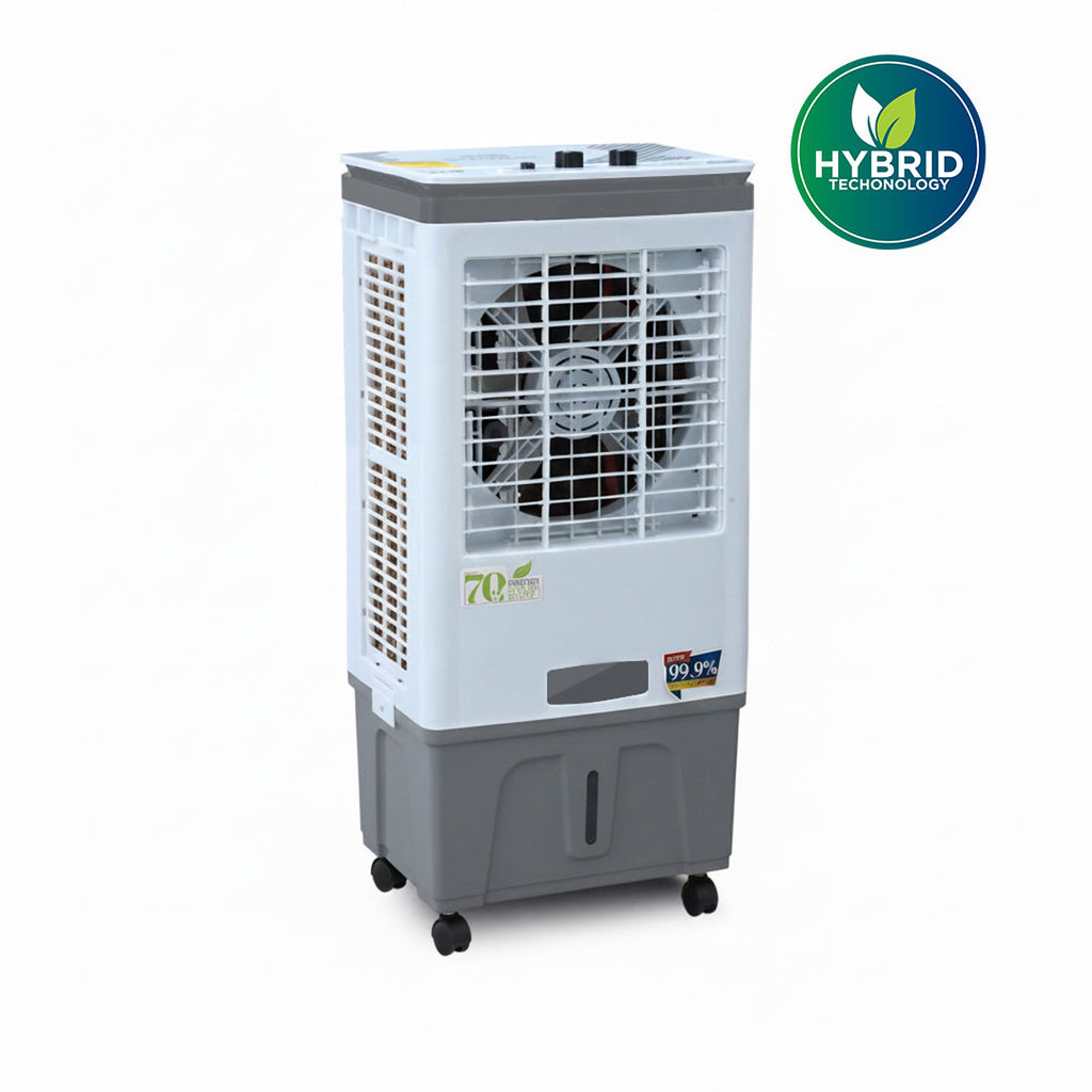 NasGas Eco-Hybrid NAC-2100 | AC/DC Dual Input Air Cooler | Hybrid Technology | Works on 220V & 12V Battery | 40L Tank