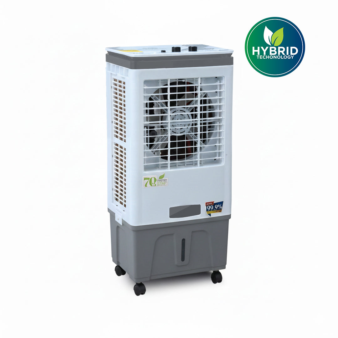 NasGas Eco-Hybrid NAC-2100 | AC/DC Dual Input Air Cooler | Hybrid Technology | Works on 220V & 12V Battery | 40L Tank