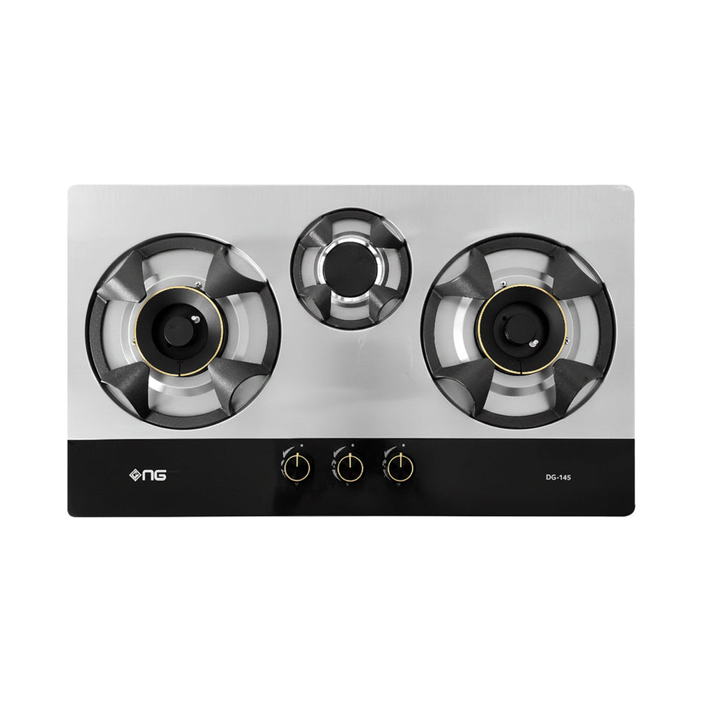 NasGas Heavy Duty Built-in Hob (DG-145) – 3 Burners Stainless Steel with Auto Ignition